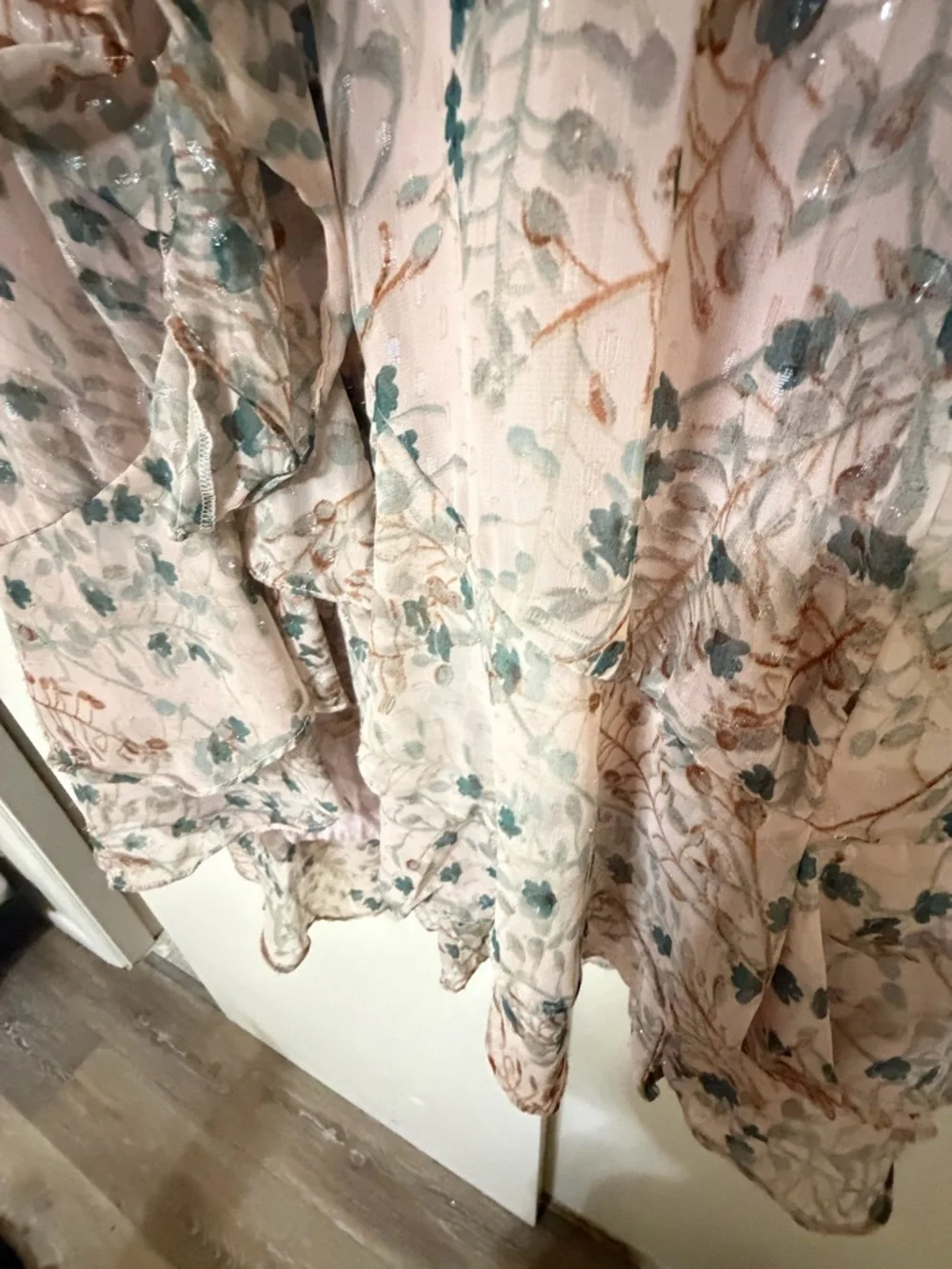 Chelsea & Violet Blush Floral Ruffle Midi Dress - Picture 4 of 10